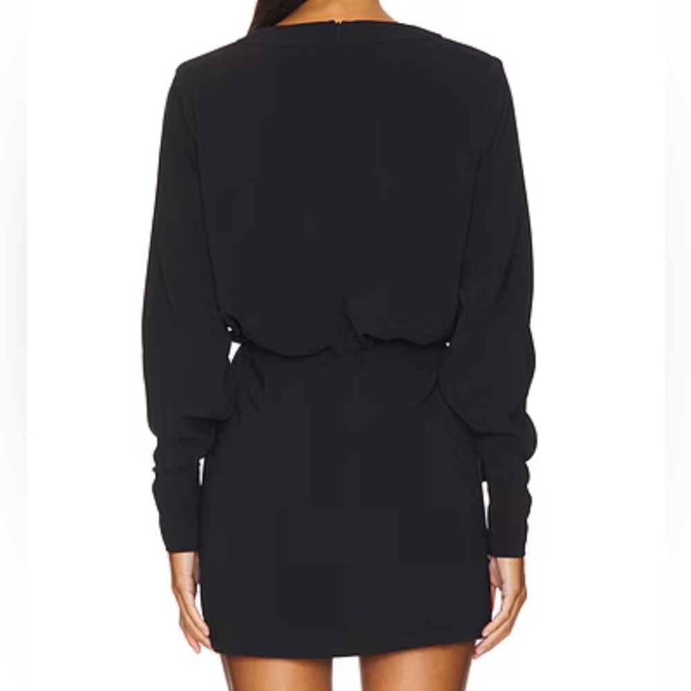 Alexis Elegant Black V-Neck Mini Dress - Picture 5 of 10